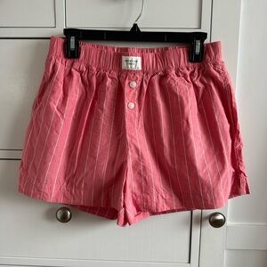 American Eagle Outfitters Pink Striped Pajama Shorts